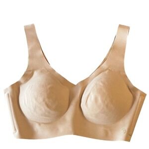 Honeylove Silhouette Bra Womens Small Nude V-Neck Wireless Full Coverage Seamles